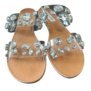 Steve Madden Shani Clear Beaded Sandal 7.5 Worn Only Couple Times
